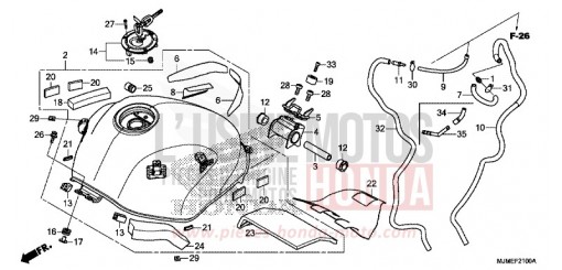 RESERVOIR A CARBURANT VFR800XH de 2017